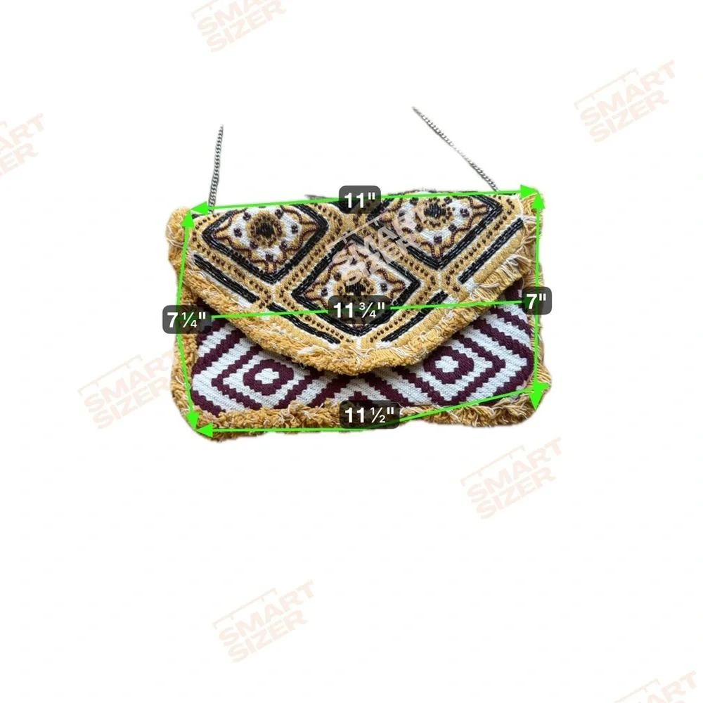 Promod Multi Beaded Fringe Clutch medium multicolor